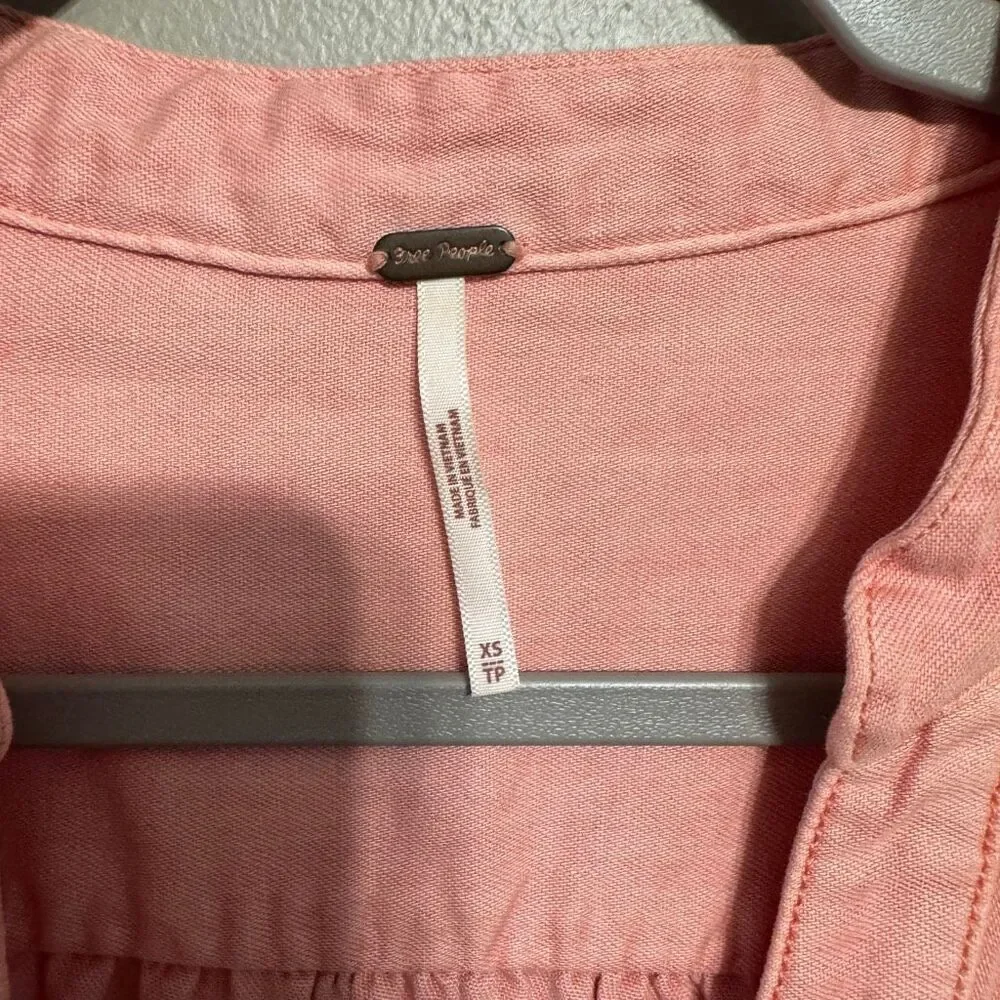 Free People Agnes Denim Mini Dress pink size XS - Picture 4 of 7